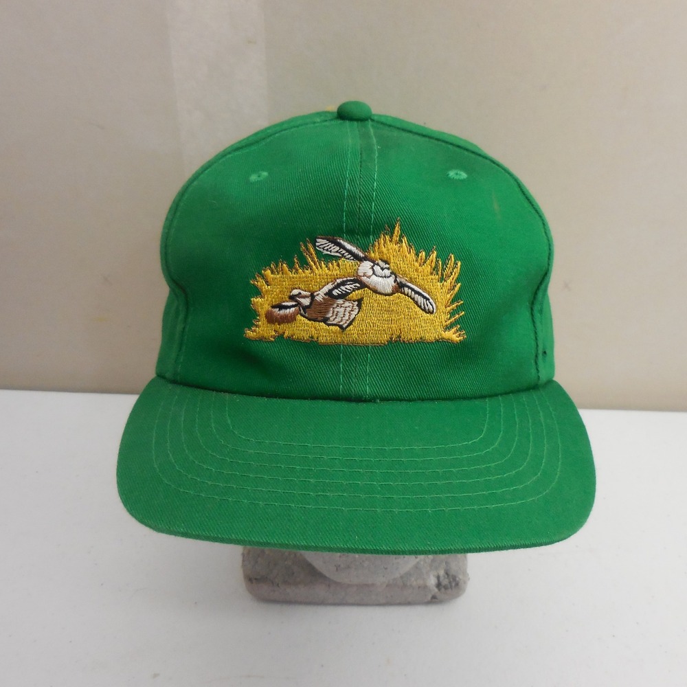 VTG‎ Youngan Green Snapback Hat Partridge Quail Pheasant Embroidery Made Korea